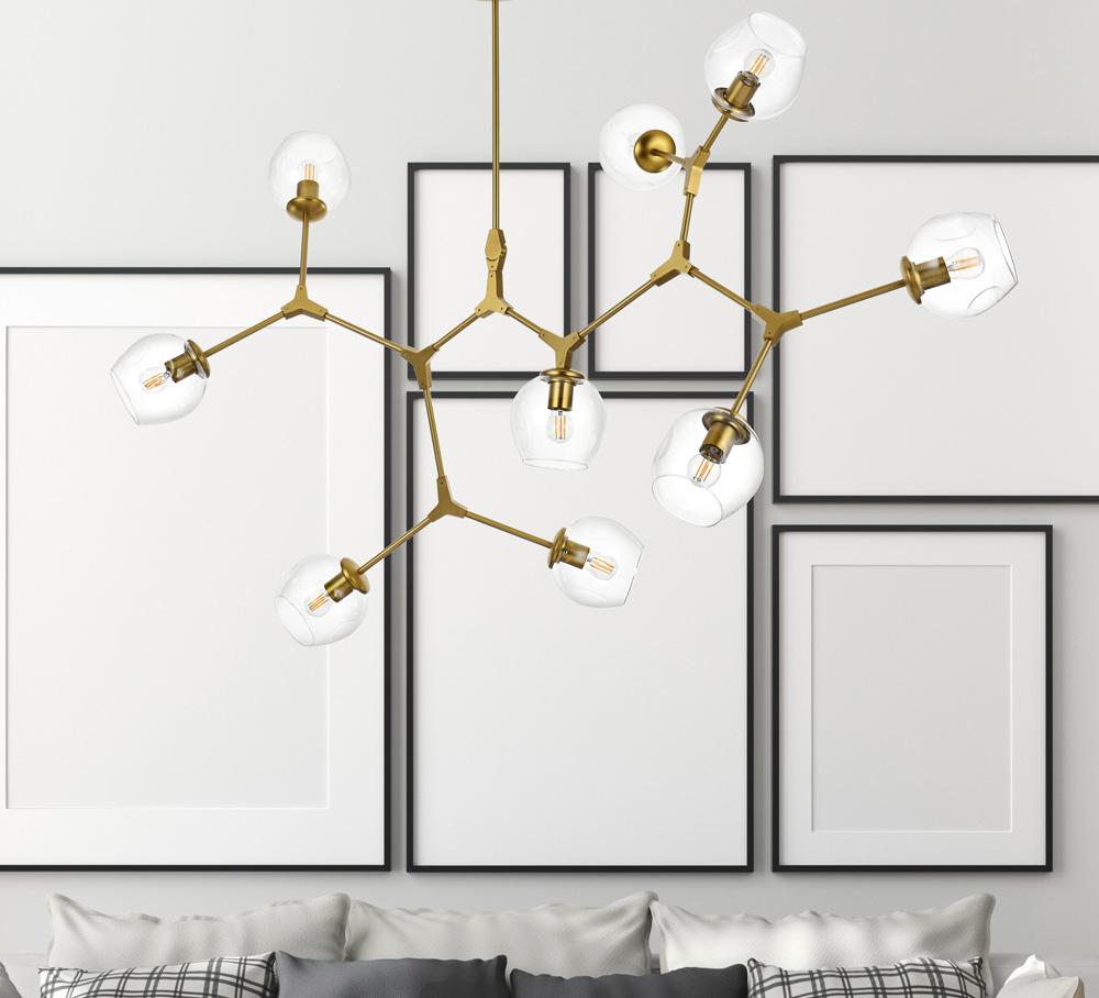Elegant Furniture & Lighting - Cavoli 60 inch Chandelier in Brass - 1712G60BR veiw 9