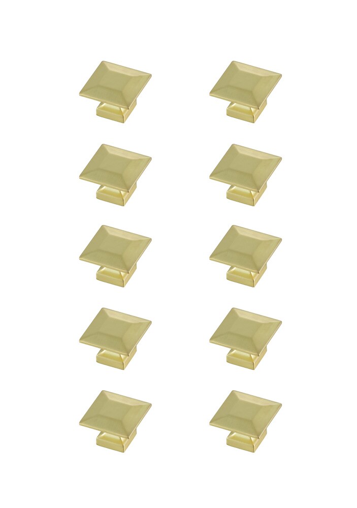Elegant Furniture & Lighting - Cecil 1.3in Brushed Gold Square Knob Multipack (Set of 10) - KB2025-GD-10PK veiw 1