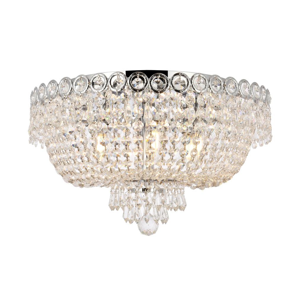 Elegant Furniture & Lighting - Century 6 light Chrome Flush Mount Clear Royal Cut Crystal - V1900F18C/RC veiw 1