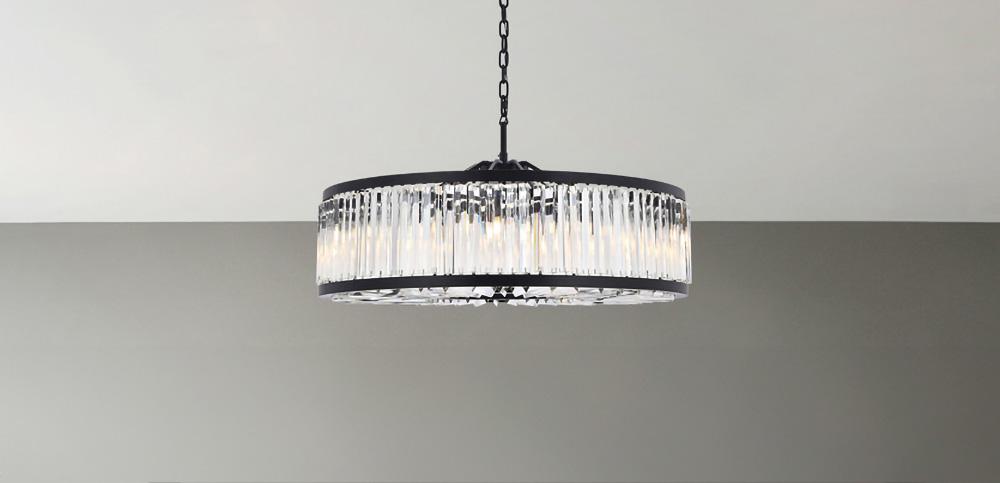 Elegant Furniture & Lighting - Chelsea 10 light Matte Black Chandelier Clear Royal Cut Crystal - 1203G43MB/RC veiw 1