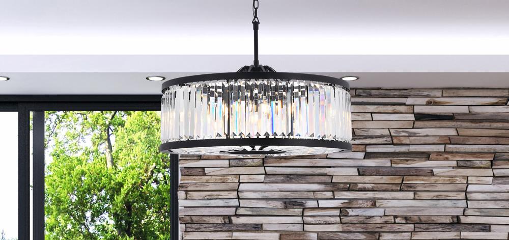 Elegant Furniture & Lighting - Chelsea 10 light Matte Black Chandelier Clear Royal Cut Crystal - 1233D35MB/RC veiw 1