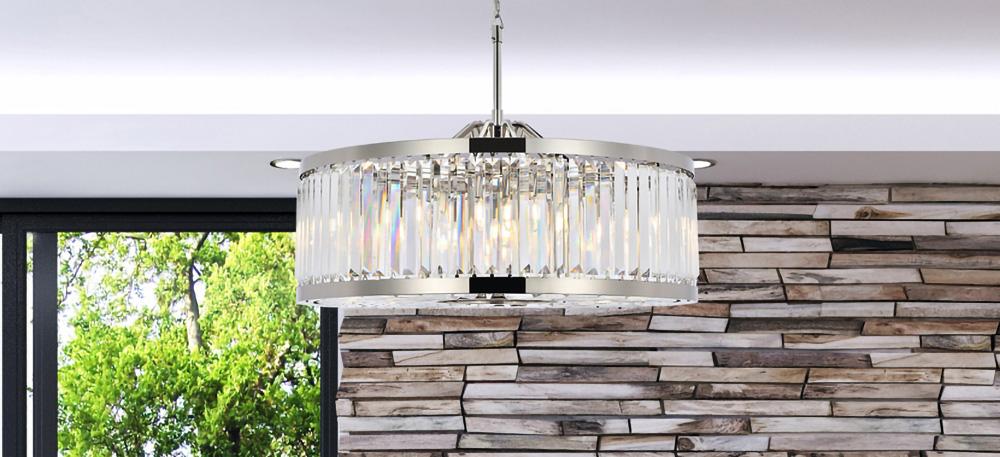 Elegant Furniture & Lighting - Chelsea 10 light polished nickel Chandelier Clear Royal Cut Crystal - 1233D35PN/RC veiw 1