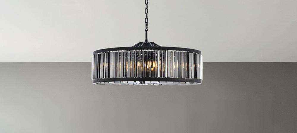 Elegant Furniture & Lighting - Chelsea 10 light Matte Black Chandelier Silver Shade (Grey) Royal Cut Crystal - 1203G43MB-SS/RC veiw 1
