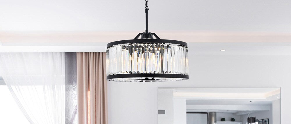 Elegant Furniture & Lighting - Chelsea 8 light Matte Black Chandelier Clear Royal Cut Crystal - 1233D28MB/RC veiw 1