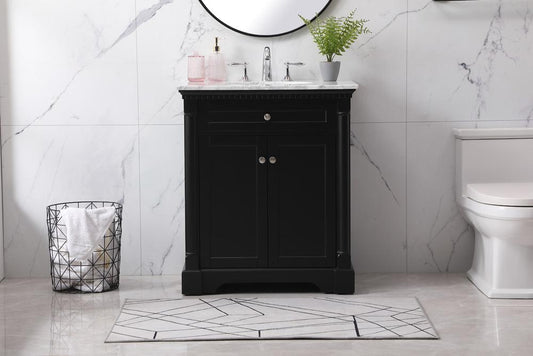 Elegant Furniture & Lighting - Clarence 30 inch Single bathroom vanity set in black - VF53030BK veiw 2