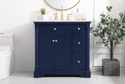 Elegant Furniture & Lighting - Clarence 36 inch Single bathroom vanity in Blue - VF53036BL veiw 2