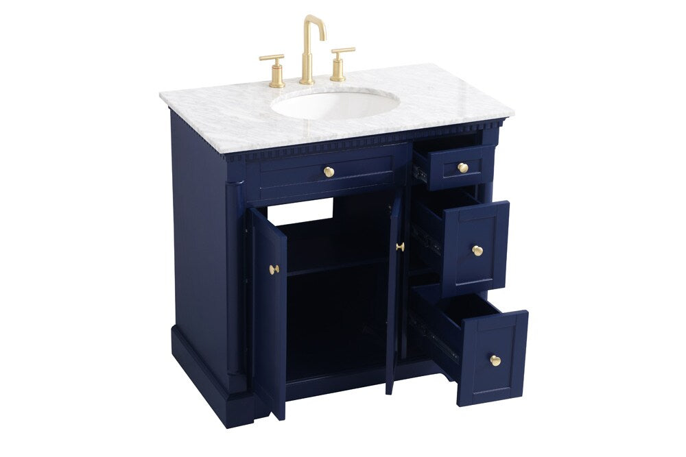 Elegant Furniture & Lighting - Clarence 36 inch Single bathroom vanity in Blue - VF53036BL veiw 16
