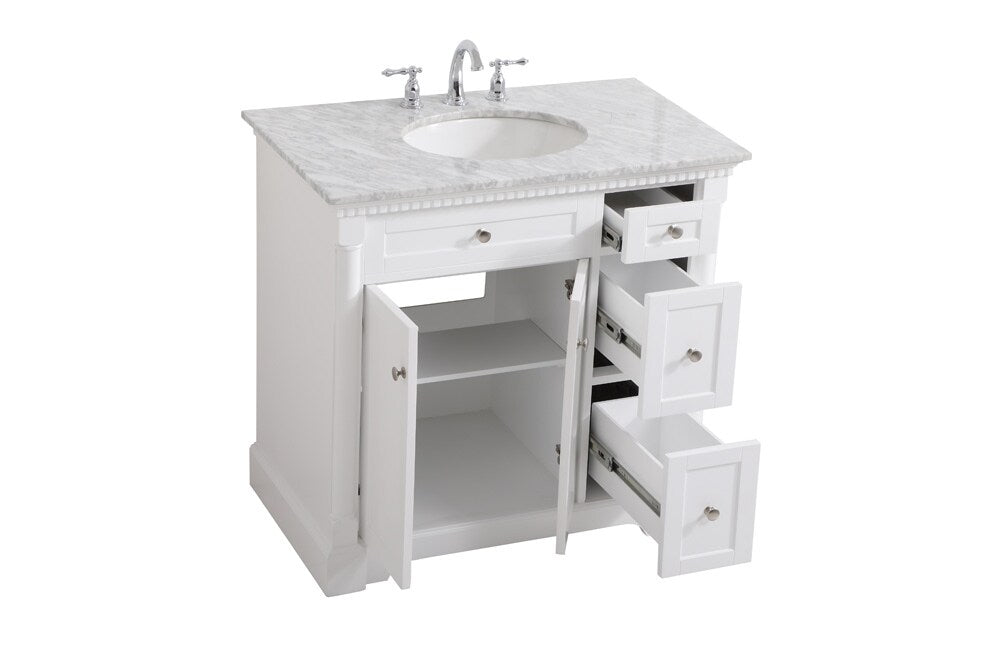 Elegant Furniture & Lighting - Clarence 36 inch Single bathroom vanity in White - VF53036WH veiw 16