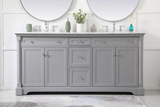 Elegant Furniture & Lighting - Clarence 72 inch double bathroom vanity in Grey - VF53072DGR veiw 2