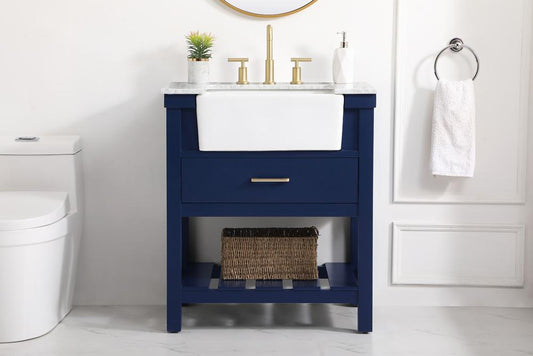 Elegant Furniture & Lighting - Clement 30 inch Single bathroom vanity in blue - VF60130BL veiw 2