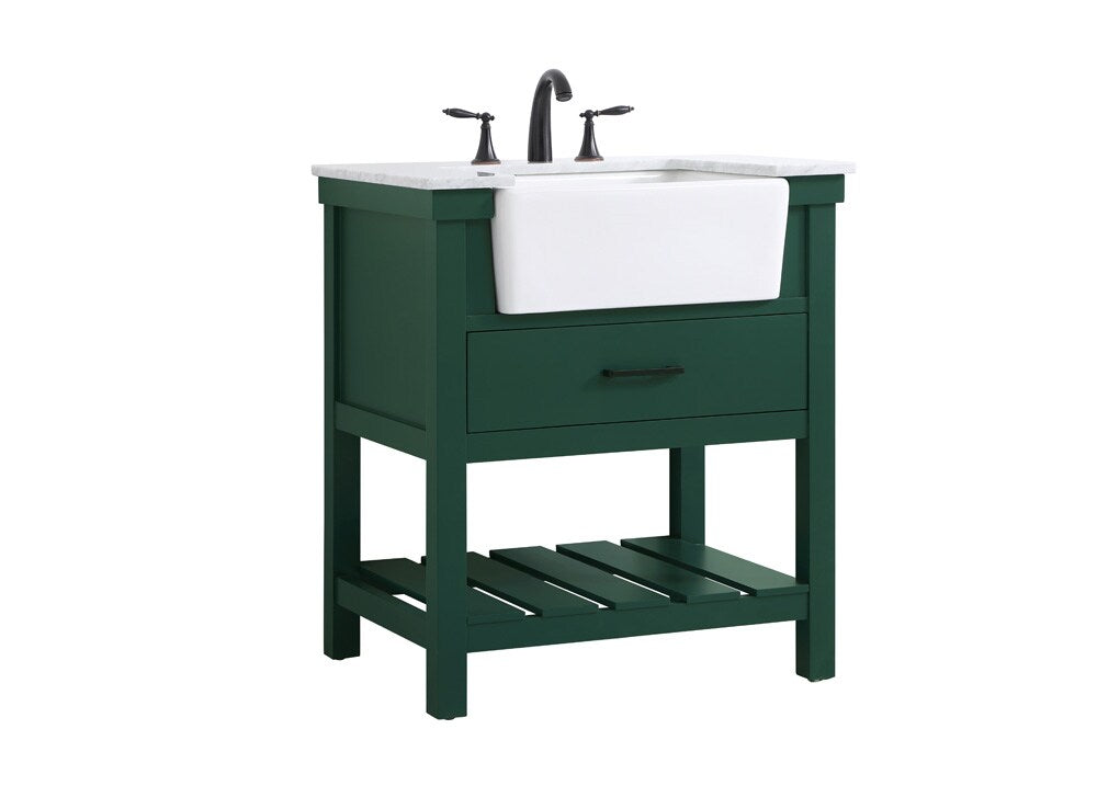 Elegant Furniture & Lighting - Clement 30 inch Single bathroom vanity in green - VF60130GN veiw 8
