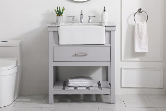 Elegant Furniture & Lighting - Clement 30 inch Single bathroom vanity in grey - VF60130GR veiw 2