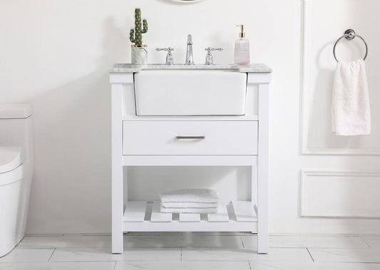 Elegant Furniture & Lighting - Clement 30 inch Single bathroom vanity in white - VF60130WH veiw 2