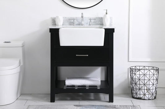 Elegant Furniture & Lighting - Clement 30 inch Single bathroom vanity in black with backsplash - VF60130BK-BS veiw 2