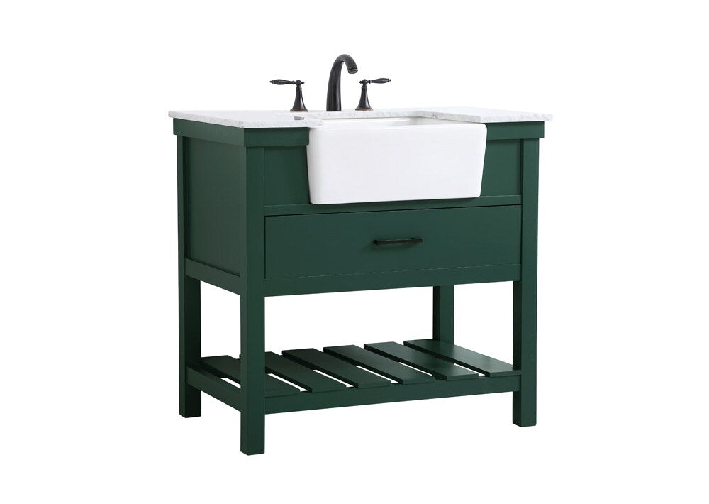 Elegant Furniture & Lighting - Clement 36 inch Single bathroom vanity in green - VF60136GN veiw 8