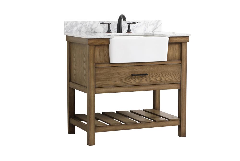 Elegant Furniture & Lighting - Clement 36 inch Single bathroom vanity in driftwood with backsplash - VF60136DW-BS veiw 8