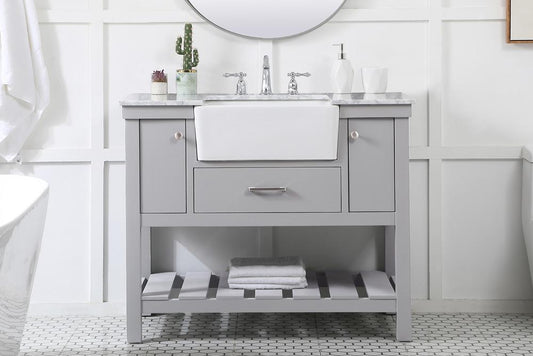 Elegant Furniture & Lighting - Clement 42 inch Single bathroom vanity in grey - VF60142GR veiw 2