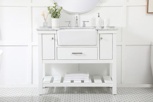 Elegant Furniture & Lighting - Clement 42 inch Single bathroom vanity in white - VF60142WH veiw 2