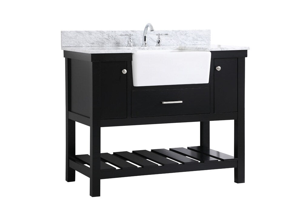 Elegant Furniture & Lighting - Clement 42 inch Single bathroom vanity in black with backsplash - VF60142BK-BS veiw 8