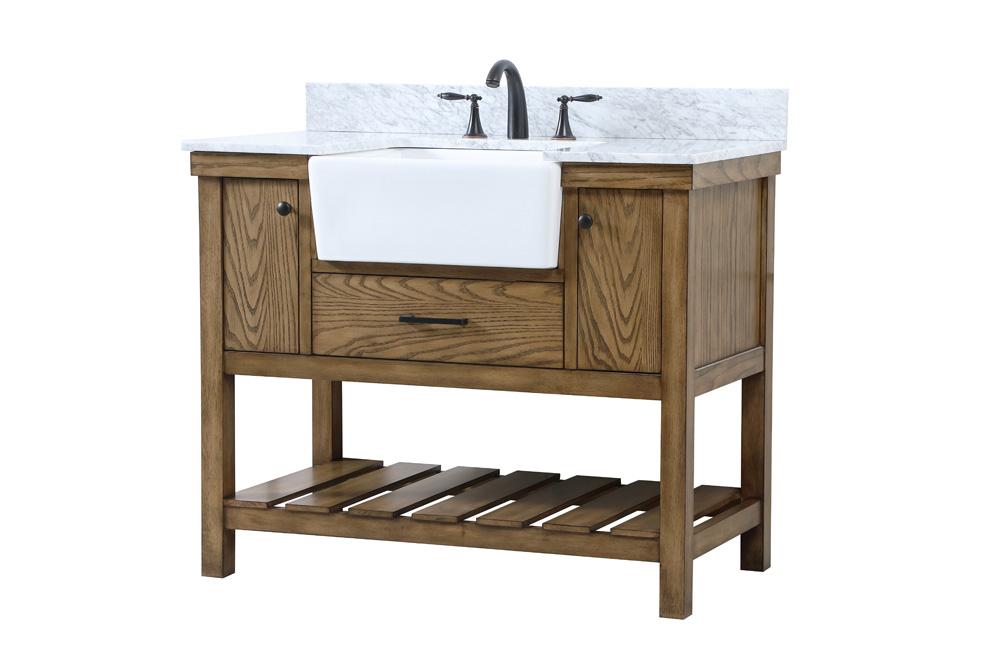 Elegant Furniture & Lighting - Clement 42 inch Single bathroom vanity in driftwood with backsplash - VF60142DW-BS veiw 9