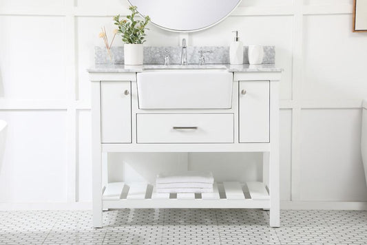 Elegant Furniture & Lighting - Clement 42 inch Single bathroom vanity in white with backsplash - VF60142WH-BS veiw 2