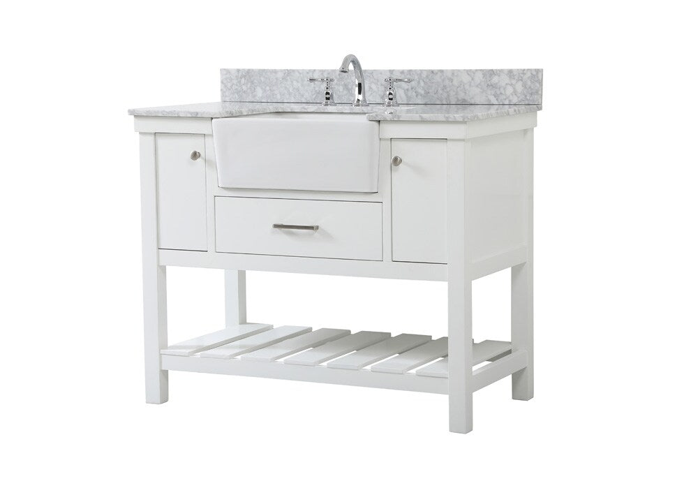 Elegant Furniture & Lighting - Clement 42 inch Single bathroom vanity in white with backsplash - VF60142WH-BS veiw 8