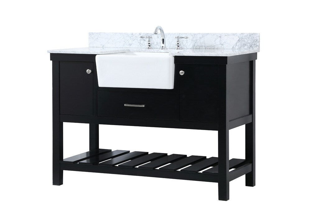 Elegant Furniture & Lighting - Clement 48 inch Single bathroom vanity in black with backsplash - VF60148BK-BS veiw 8