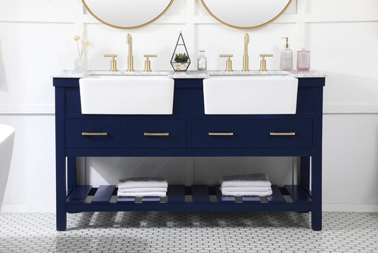 Elegant Furniture & Lighting - Clement 60 inch double bathroom vanity in blue - VF60160DBL veiw 2