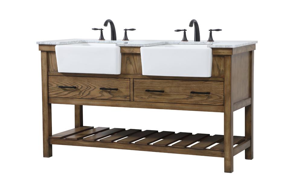 Elegant Furniture & Lighting - Clement 60 inch double bathroom vanity in driftwood - VF60160DDW veiw 8