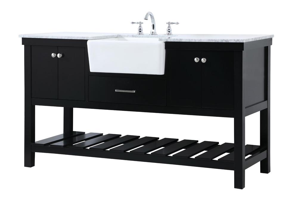 Elegant Furniture & Lighting - Clement 60 inch Single bathroom vanity in black - VF60160BK veiw 1