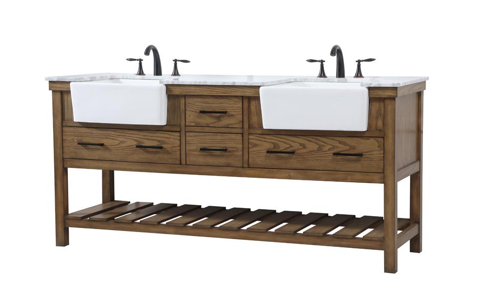 Elegant Furniture & Lighting - Clement 72 inch double bathroom vanity in driftwood - VF60172DDW veiw 8