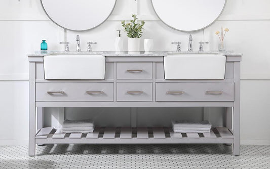 Elegant Furniture & Lighting - Clement 72 inch double bathroom vanity in grey - VF60172DGR veiw 2