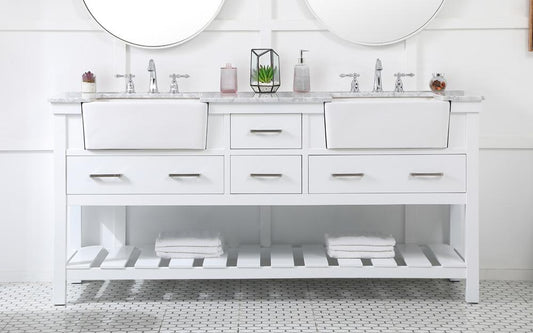 Elegant Furniture & Lighting - Clement 72 inch double bathroom vanity in white - VF60172DWH veiw 2