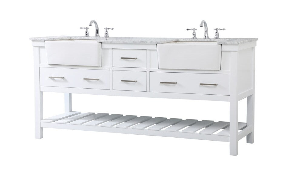 Elegant Furniture & Lighting - Clement 72 inch double bathroom vanity in white - VF60172DWH veiw 8