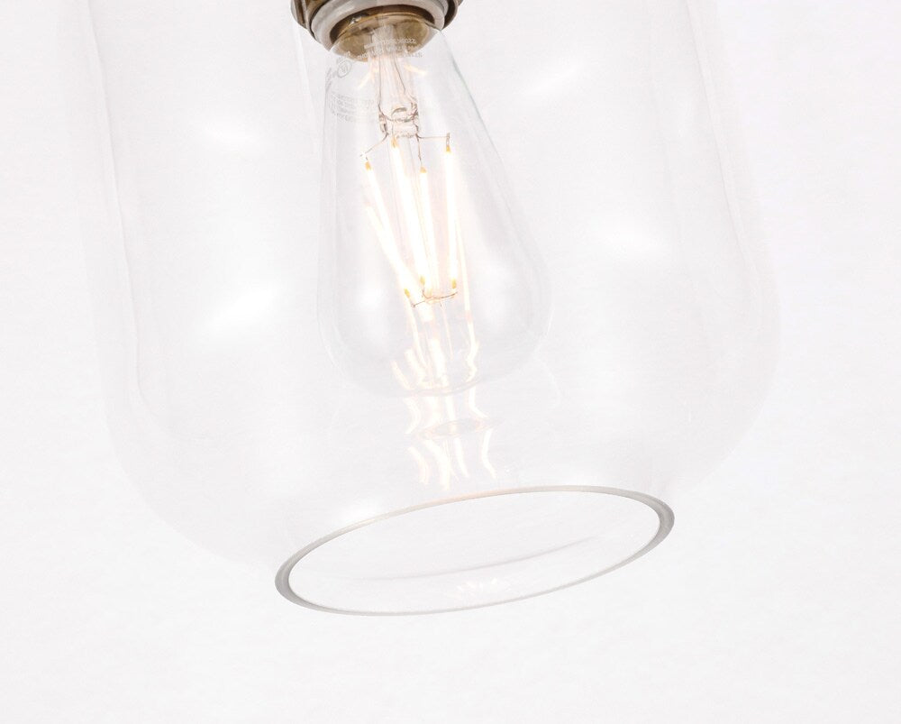 Elegant Furniture & Lighting - Collier 1 light Brass and Clear glass Flush mount - LD2270BR veiw 13