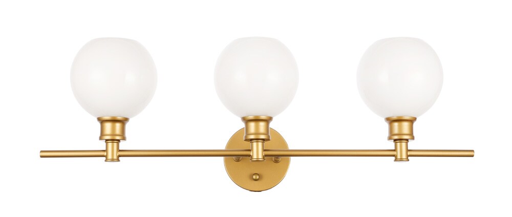Elegant Furniture & Lighting - Collier 3 light Brass and Frosted white glass Wall sconce - LD2319BR veiw 1
