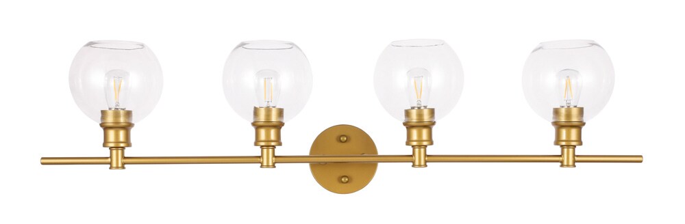 Elegant Furniture & Lighting - Collier 4 light Brass and Clear glass Wall sconce - LD2322BR veiw 1