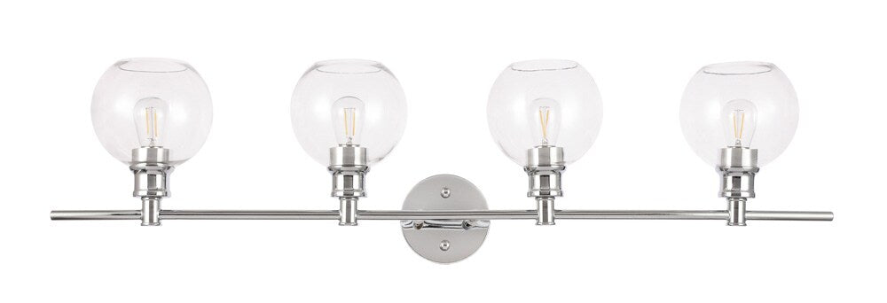 Elegant Furniture & Lighting - Collier 4 light Chrome and Clear glass Wall sconce - LD2322C veiw 1