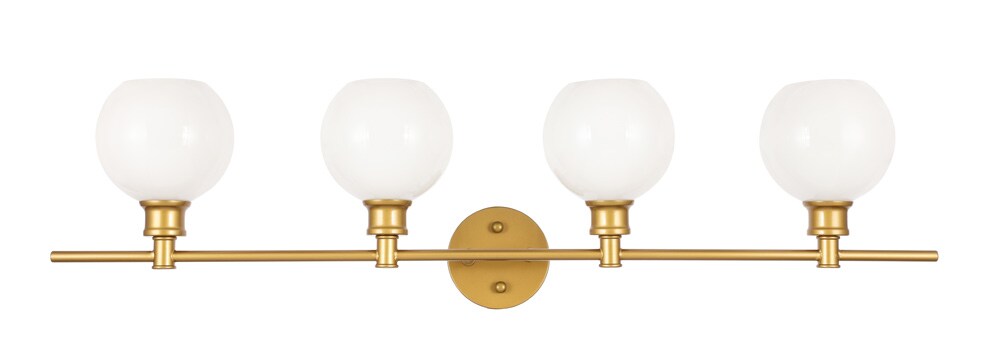 Elegant Furniture & Lighting - Collier 4 light Brass and Frosted white glass Wall sconce - LD2323BR veiw 1