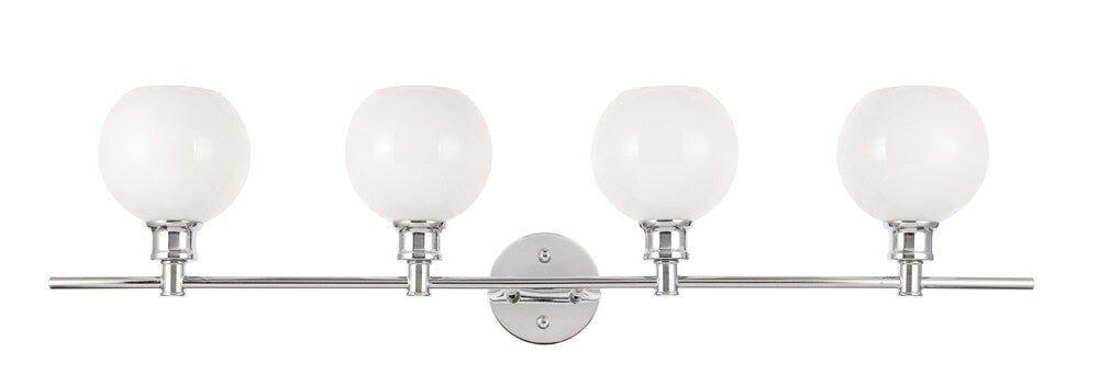 Elegant Furniture & Lighting - Collier 4 light Chrome and Frosted white glass Wall sconce - LD2323C veiw 1