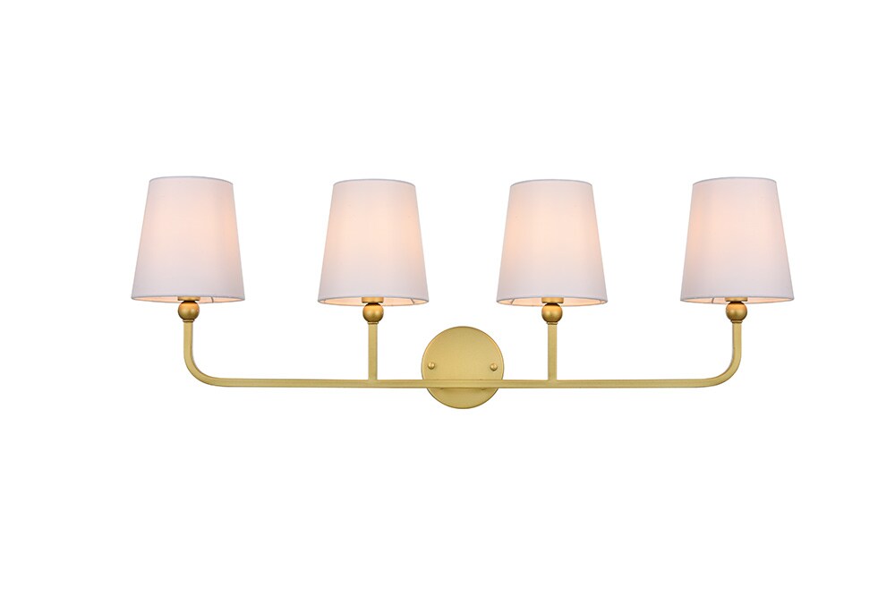 Elegant Furniture & Lighting - Colson 4 light Brass and Clear Bath Sconce - LD7322W36BRA veiw 1