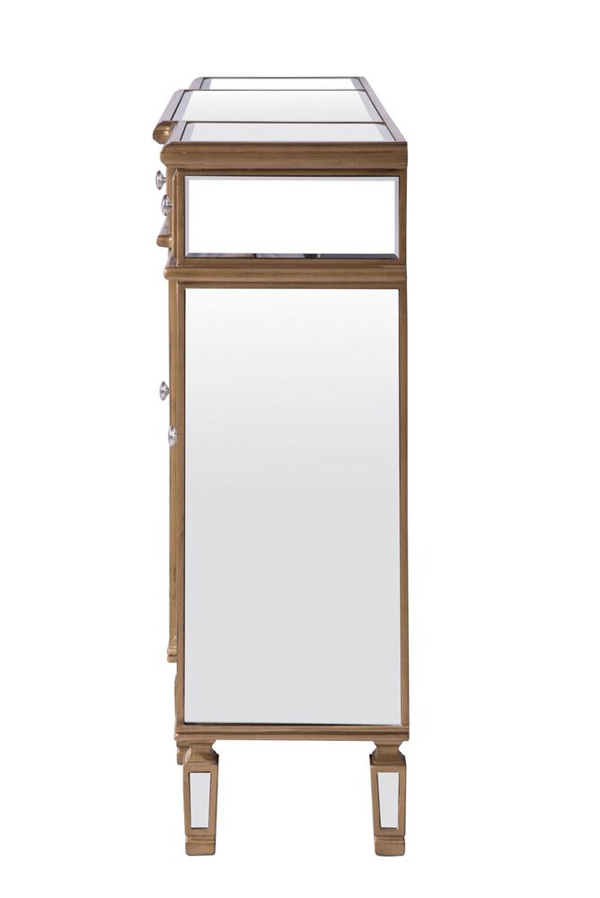 Elegant Furniture & Lighting - Contempo 3 Drawer 4 Door Cabinet 60 in. x 14 in. x 36 in. in Gold Clear - MF6-1101GC veiw 11
