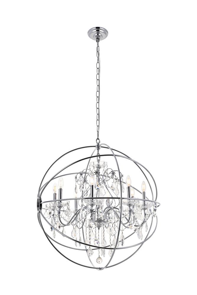 Elegant Furniture & Lighting - Cordelia 8 Light Chrome Crystal Pendant - LD8801D32C veiw 1