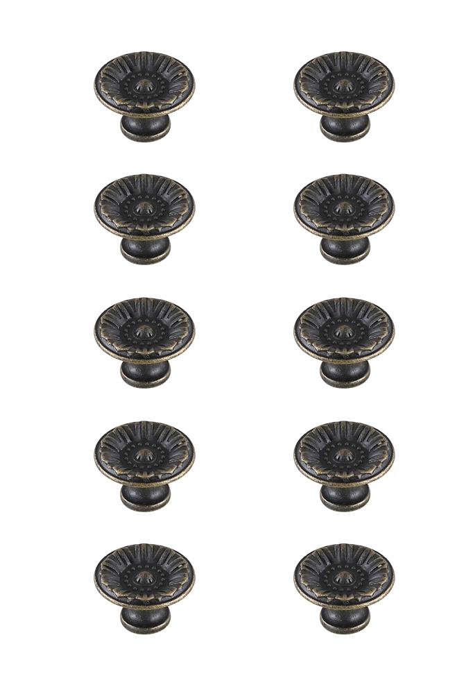 Elegant Furniture & Lighting - Corio 1.1in Diameter Antique Bronze Mushroom Knob Multipack (Set of 10) - KB2010-AB-10PK veiw 1