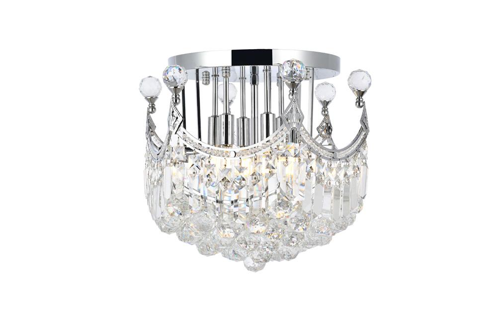 Elegant Furniture & Lighting - Corona 6 light Chrome Flush Mount Clear Royal Cut Crystal - V8949F16C/RC veiw 1