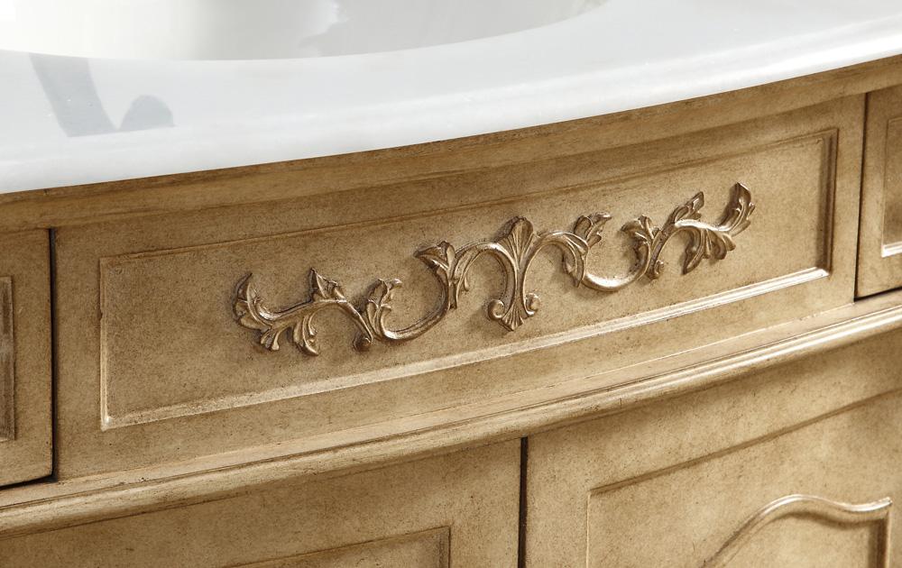 Elegant Furniture & Lighting - Danville 36 inch Single Bathroom vanity in Antique Beige with ivory white engineered marble - VF10136AB-VW veiw 8