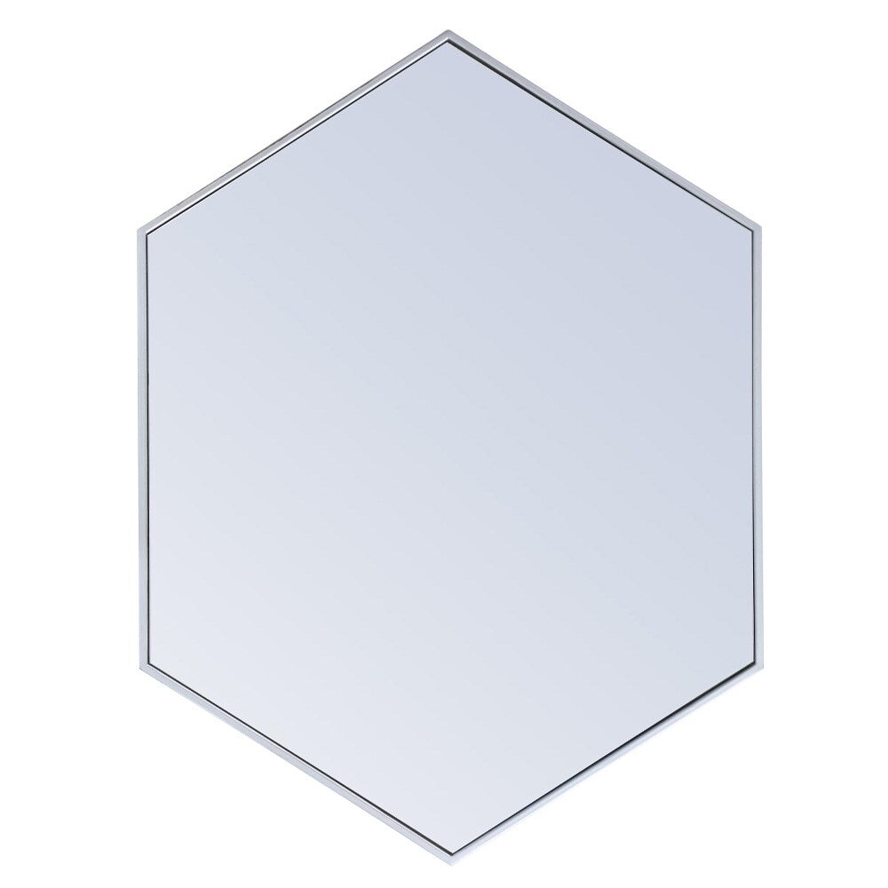 Elegant Furniture & Lighting - Decker Metal frame hexagon mirror 30 inch in silver - MR4430S veiw 1