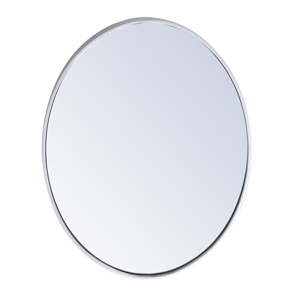 Elegant Furniture & Lighting - Decker Metal frame oval mirror 34 inch in silver - MR4624S veiw 1