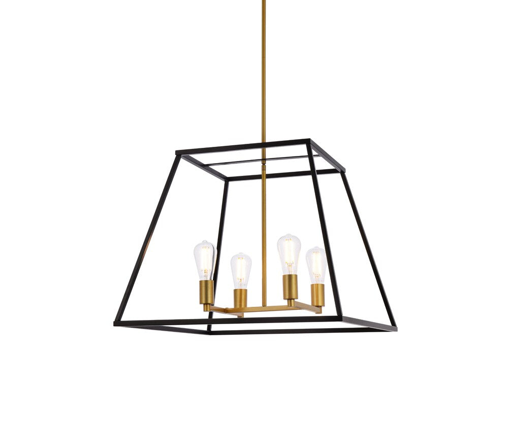 Elegant Furniture & Lighting - Declan 24 inch pendant in black and brass - LD720D24BRK veiw 1