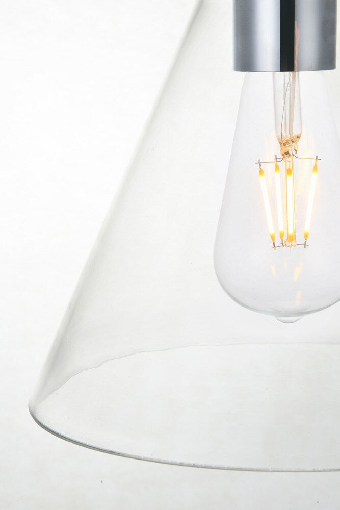 Elegant Furniture & Lighting - Destry 1 Light Chrome Pendant With Clear Glass - LD2244C veiw 6